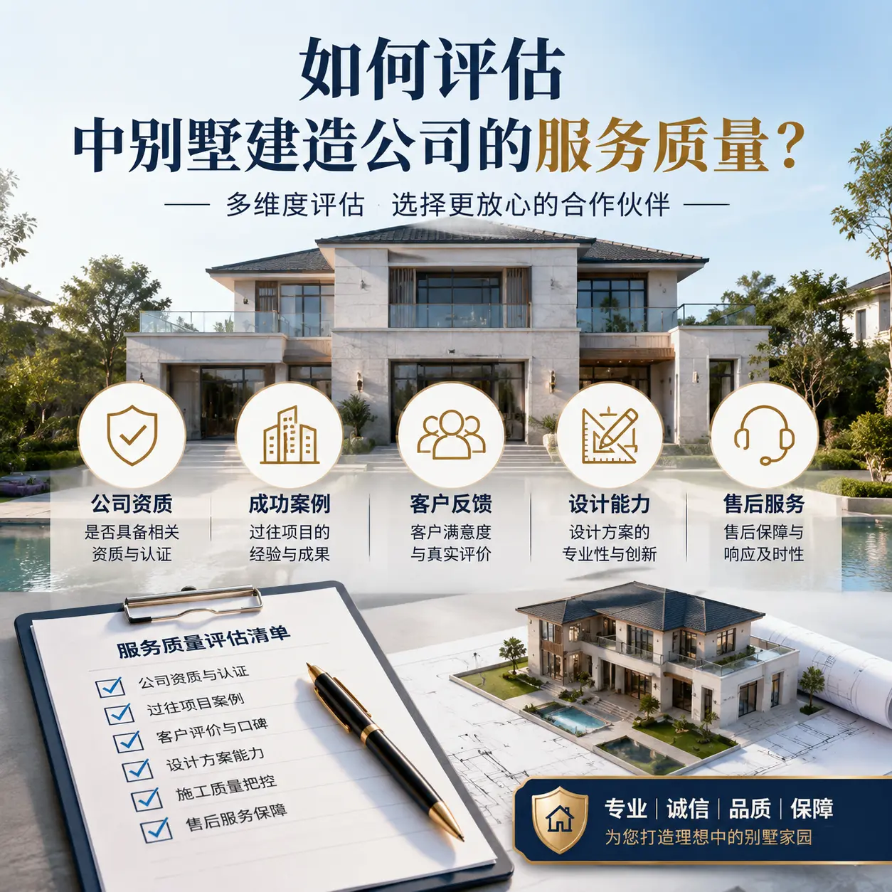 如何评估 平坝 中别墅建造公司的服务质量？