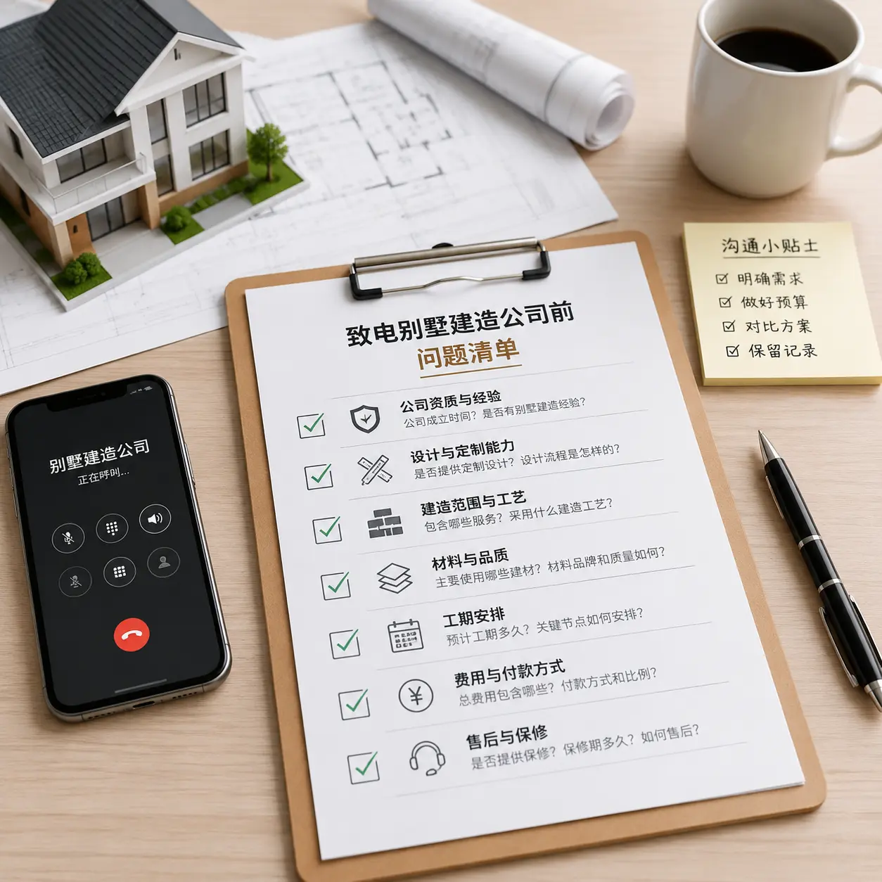 在平坝拨打别墅建造公司电话前的准备工作